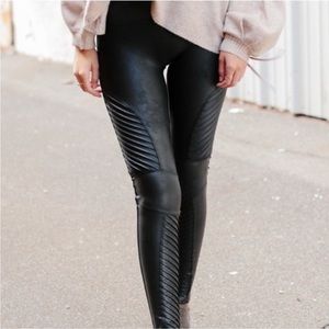 Spanx Faux Leather Moto Leggings